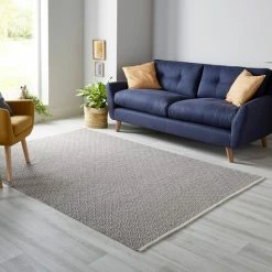Dunelm Grey Diamond Geometric Weave Rug -Hot Sale rugs Shop 1000117205 alt01