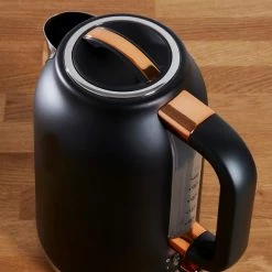 Dunelm 1.7L 3kW Matt Black & Copper Jug Kettle -Hot Sale rugs Shop 1000150235 alt03