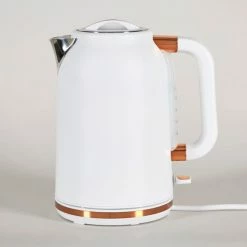 Dunelm 1.7L 3.kW Matt White & Copper Jug Kettle -Hot Sale rugs Shop 1000150236 alt01