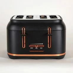 Dunelm 4 Slice Matt Black & Copper Toaster 9 Dunelm 4 Slice Matt Black & Copper Toaster -Hot Sale rugs Shop 1000150237 alt03