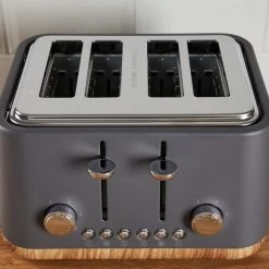 Dunelm Contemporary 4 Slice Matt Grey Toaster -Hot Sale rugs Shop 1000155923 alt03