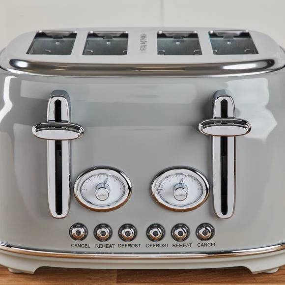 Dunelm Retro 4 Slice Grey Toaster 6 Dunelm Retro 4 Slice Grey Toaster - Image 4