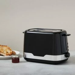 Dunelm Black 2 Slice Toaster -Hot Sale rugs Shop 1000166445 alt01