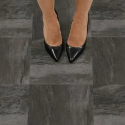 Raven Black Self Adhesive Floor Tiles 9 Raven Black Self Adhesive Floor Tiles -Hot Sale rugs Shop 1000168326 alt02