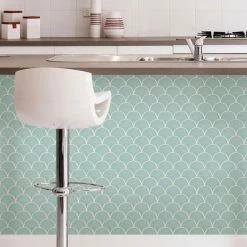 Fine Décor Wallpaper Shell Blue Self Adhesive Backsplash Tiles -Hot Sale rugs Shop 1000168333 alt03