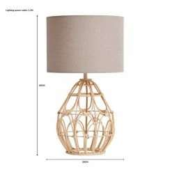 Dunelm Decorative Cane Table Lamp -Hot Sale rugs Shop 1000182787 alt07