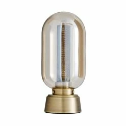 Dunelm Safi Mesh Detail Touch Table Lamp Antique Brass -Hot Sale rugs Shop 1000182850 alt05