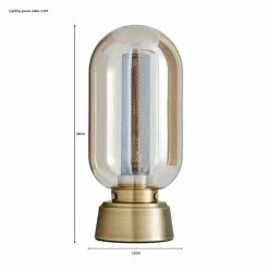 Dunelm Safi Mesh Detail Touch Table Lamp Antique Brass -Hot Sale rugs Shop 1000182850 alt07