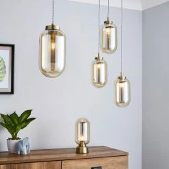 Dunelm Safi Mesh Detail Touch Table Lamp Antique Brass -Hot Sale rugs Shop 1000182850 alt08