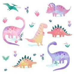 Dunelm Dinosaur Pink Medium Wall Stickers -Hot Sale rugs Shop 1000184882 alt02