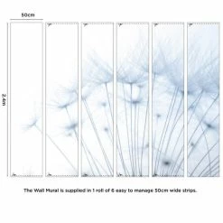 Dunelm Dandelion Mural Blue -Hot Sale rugs Shop 1000185485 alt02