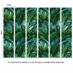Dunelm Tropical Leaves Green Mural -Hot Sale rugs Shop 1000185486 alt03