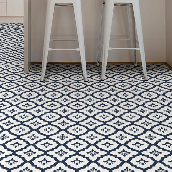 Floorpops Atlas Navy Self Adhesive Floor Tiles 4 Floorpops Atlas Navy Self Adhesive Floor Tiles - Image 2