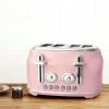 Dunelm Retro Pink 4 Slice Toaster