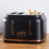 Dunelm 4 Slice Matt Black & Copper Toaster -Hot Sale rugs Shop 30620316
