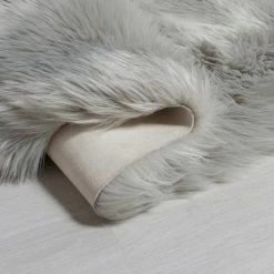 Flair Faux Fur Grey Sheepskin Rug -Hot Sale rugs Shop 30673029 alt02