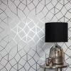 Fine Décor Wallpaper Platinum Geo Trellis Silver Vinyl Wallpaper 1 Fine Décor Wallpaper Platinum Geo Trellis Silver Vinyl Wallpaper -Hot Sale rugs Shop 30677674
