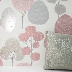 Crown Wallpaper Scandi Forest Blush Wallpaper