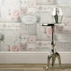 Crown Wallpaper Ophelia Decoupage Blush Wallpaper