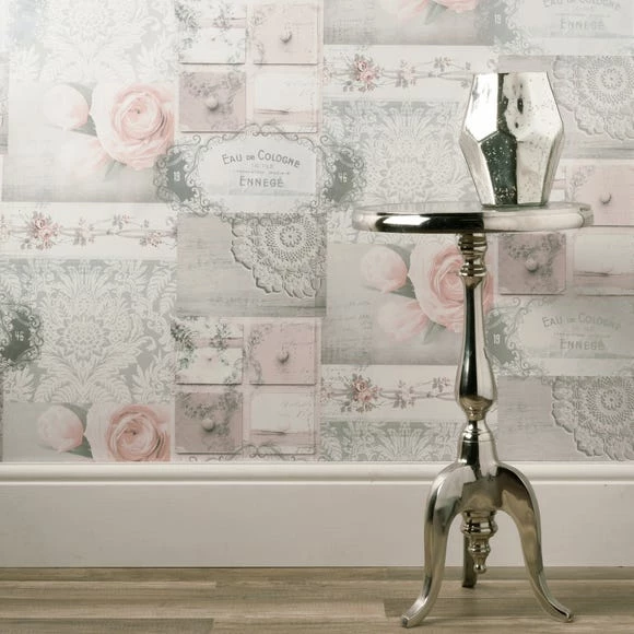 Crown Wallpaper Ophelia Decoupage Blush Wallpaper 3 Crown Wallpaper Ophelia Decoupage Blush Wallpaper