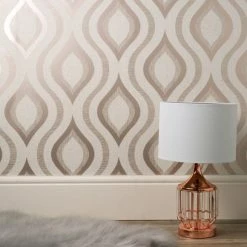 Fine Décor Wallpaper Quartz Geo Rose Gold Wallpaper