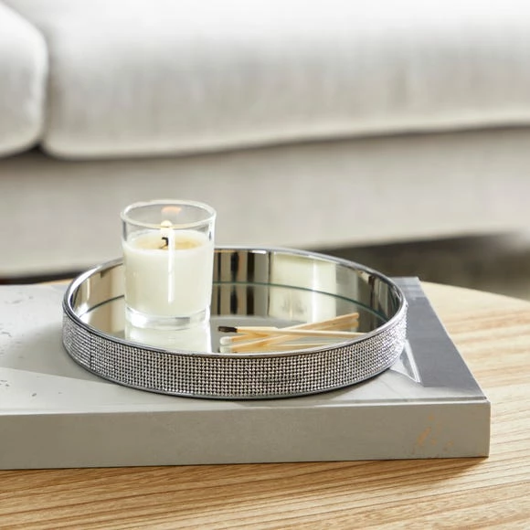 Dunelm Round Diamante Tray 3 Dunelm Round Diamante Tray