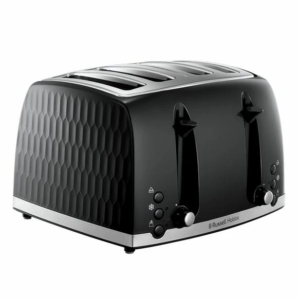 Russell Hobbs Honeycomb 4 Slice Toaster Black 3 Russell Hobbs Honeycomb 4 Slice Toaster Black