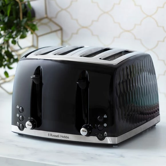Russell Hobbs Honeycomb 4 Slice Toaster Black 4 Russell Hobbs Honeycomb 4 Slice Toaster Black - Image 2
