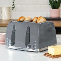 Russell Hobbs Honeycomb 4 Slice Toaster Grey -Hot Sale rugs Shop 30713880 alt01