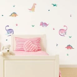 Dunelm Dinosaur Pink Medium Wall Stickers