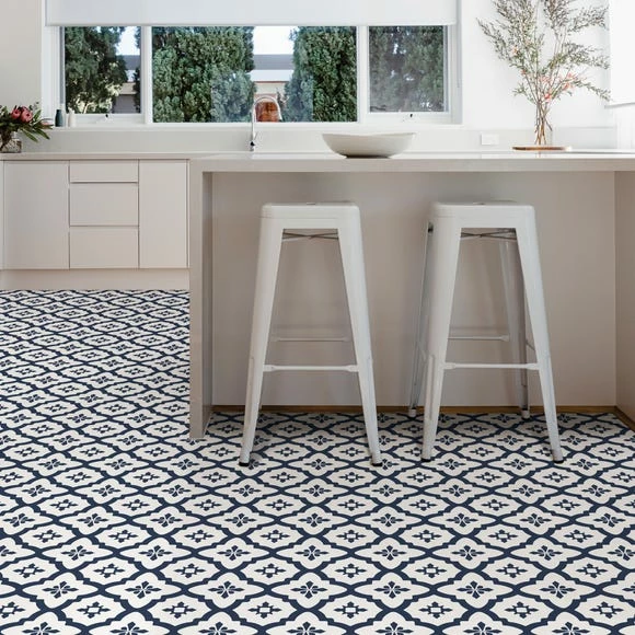 Floorpops Atlas Navy Self Adhesive Floor Tiles 3 Floorpops Atlas Navy Self Adhesive Floor Tiles
