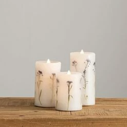 Dunelm Pack Of 3 Lavender Inclusion LED Candles