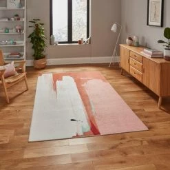 Think Rugs Michelle Collins Abstract Terracotta And Ivory Rug