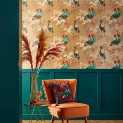 Dunelm Mariba Ochre Wallpaper