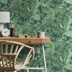 Fine Décor Wallpaper Tropical Navy Maui Wallpaper 12 Fine Décor Wallpaper Tropical Navy Maui Wallpaper -Hot Sale rugs Shop 30747096 alt04