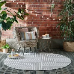 Flair Blocks Indoor Outdoor Circle Rug