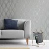 Platinum Rosco Foil Wave Silver Wallpaper