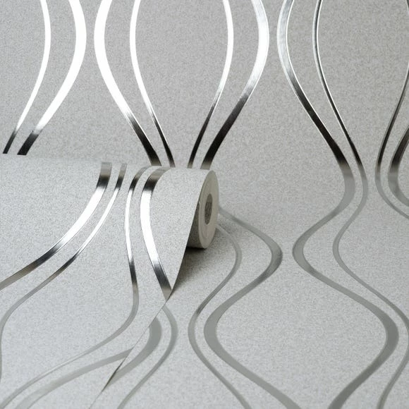 Platinum Rosco Foil Wave Silver Wallpaper 5 Platinum Rosco Foil Wave Silver Wallpaper - Image 3