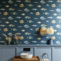 Dunelm Watercolour Fish Wallpaper