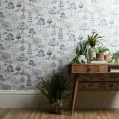 Dunelm Tree Green Wallpaper