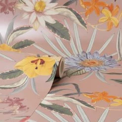 Dunelm Tropical Floral Blush Wallpaper -Hot Sale rugs Shop 30757412 alt02