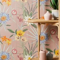 Dunelm Tropical Floral Blush Wallpaper -Hot Sale rugs Shop 30757412 alt03