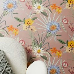 Dunelm Tropical Floral Blush Wallpaper -Hot Sale rugs Shop 30757412 alt04