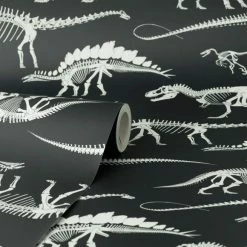 Natural History Museum Fossil Forager Black Wallpaper -Hot Sale rugs Shop 30757433 alt02