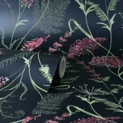 Dorma Winter Garden Navy Wallpaper -Hot Sale rugs Shop 30757454 alt02