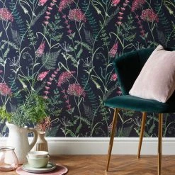Dorma Winter Garden Navy Wallpaper -Hot Sale rugs Shop 30757454 alt04