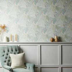 Dunelm Tropical Pastel Grey Wallpaper