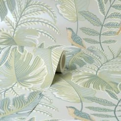 Dunelm Tropical Pastel Grey Wallpaper -Hot Sale rugs Shop 30759606 alt02