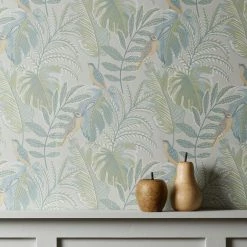 Dunelm Tropical Pastel Grey Wallpaper -Hot Sale rugs Shop 30759606 alt04