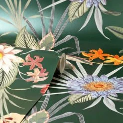 Dunelm Tropical Floral Emerald Wallpaper -Hot Sale rugs Shop 30759937 alt02